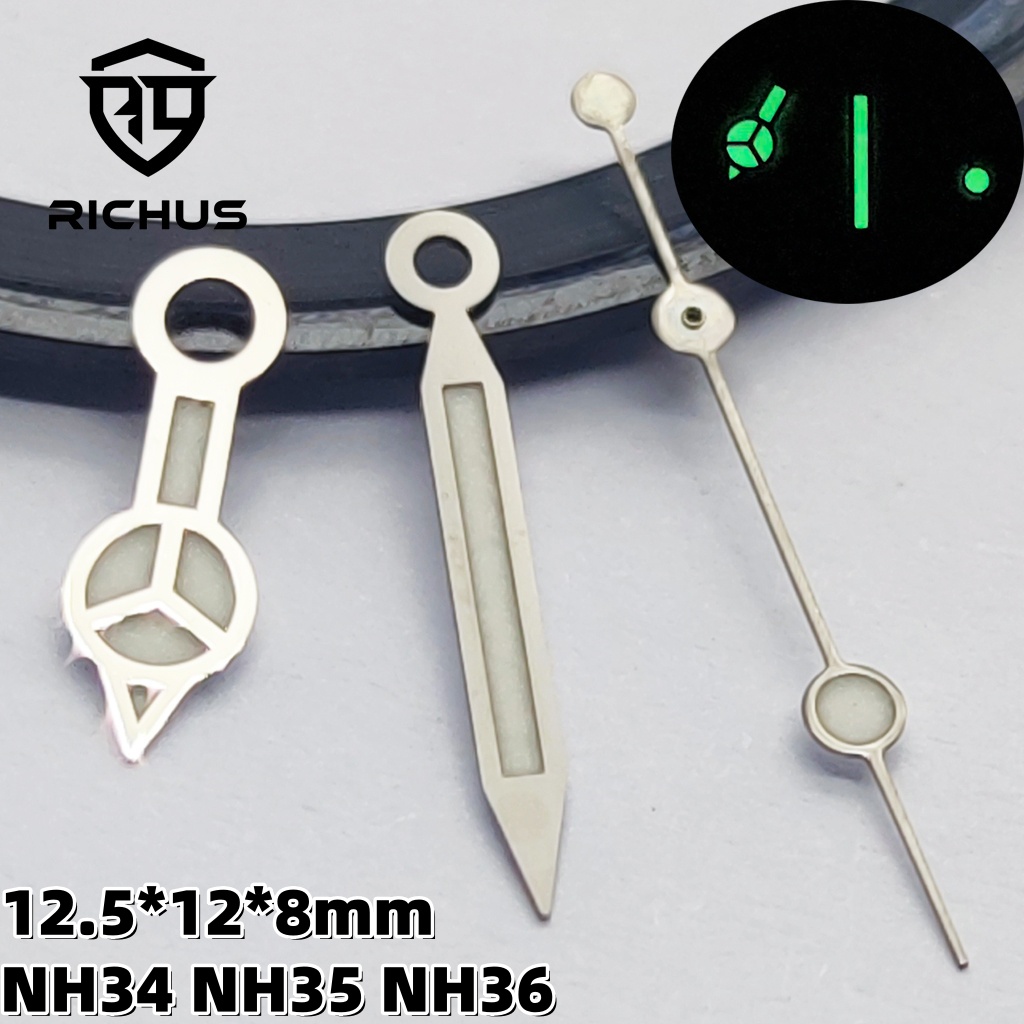 NH35 Watch Hands Green Luminous Fit NH35 NH36 Automatic Watches Movement Parts