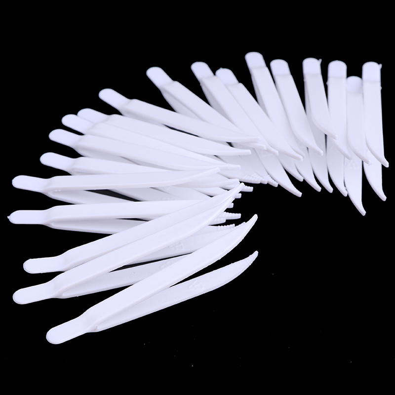 20pcs New Hot Disposable Tweezers Plastic Medical Small Beads Forceps For Crafts DIY Jewelry Making Random Color Wholesale