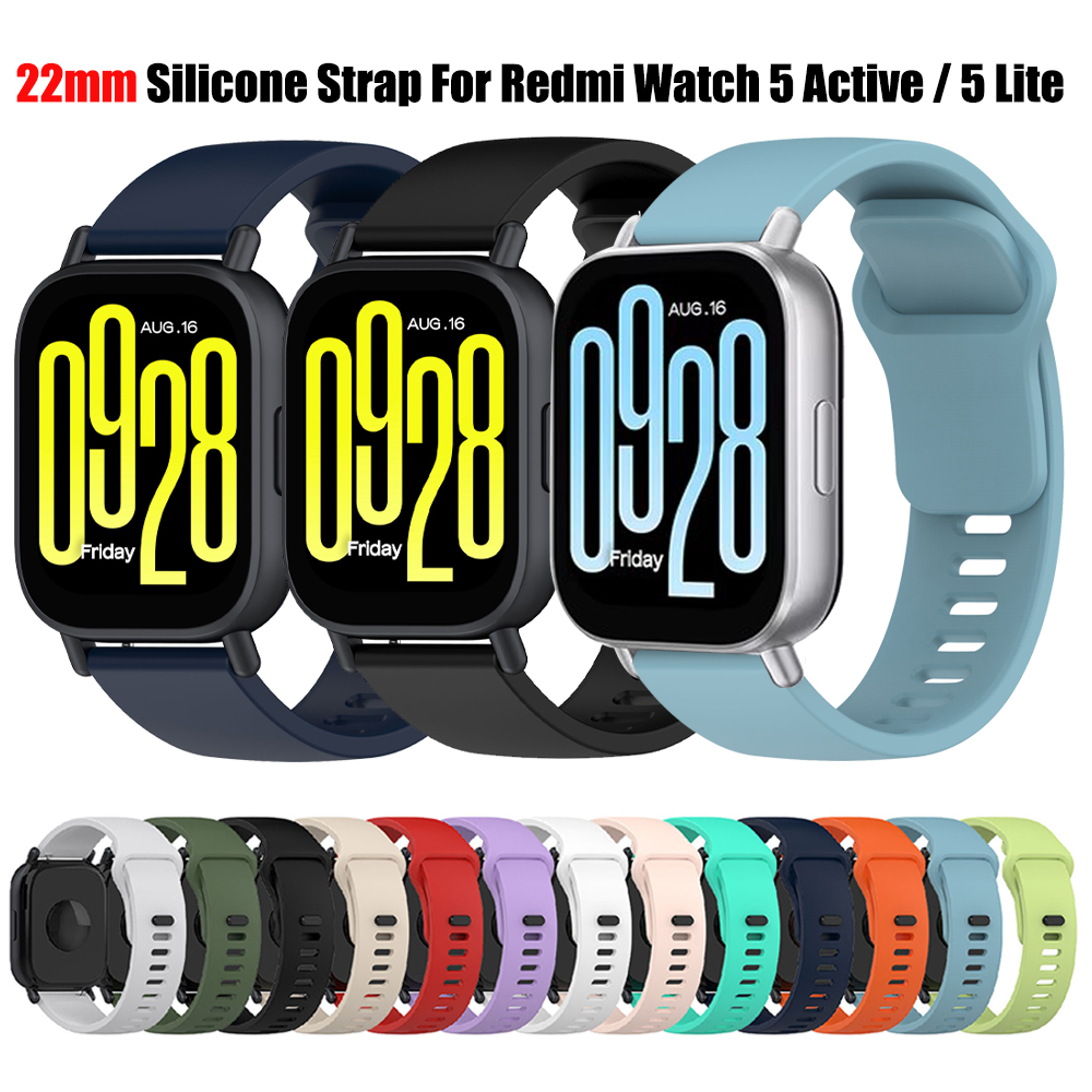 20mm 22mm Official Strap For Redmi Watch 5 Active/Lite Rubber Band For Amazfit Bip 6/GTR 4 2 2e 3pro Bracelet Sport Accessories