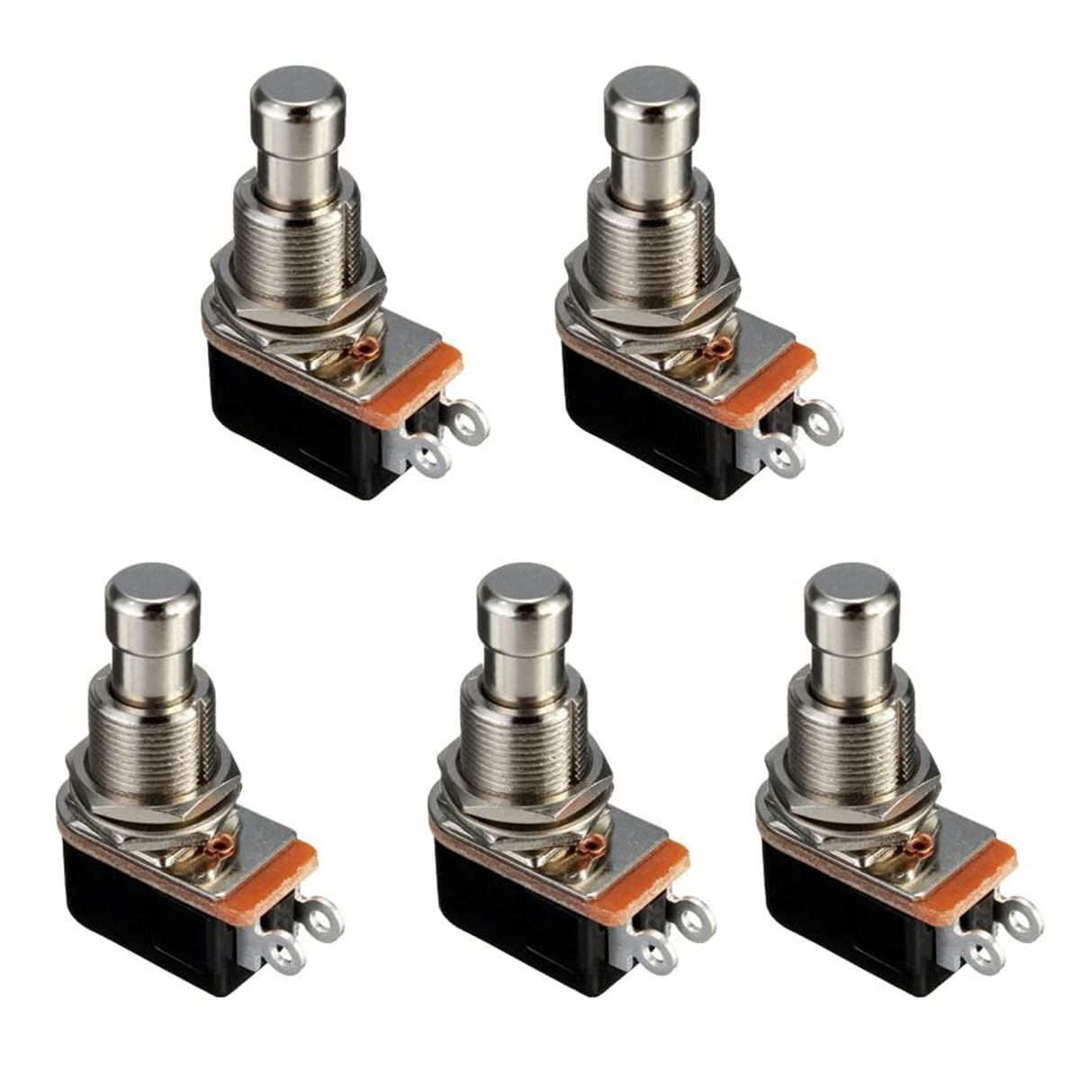 Miwayer 5/10Pcs SPST Momentary Foot Switch - 12mm Thread , 2 Pin Normally Open for DIY Guitar Effect Pedal Replacement