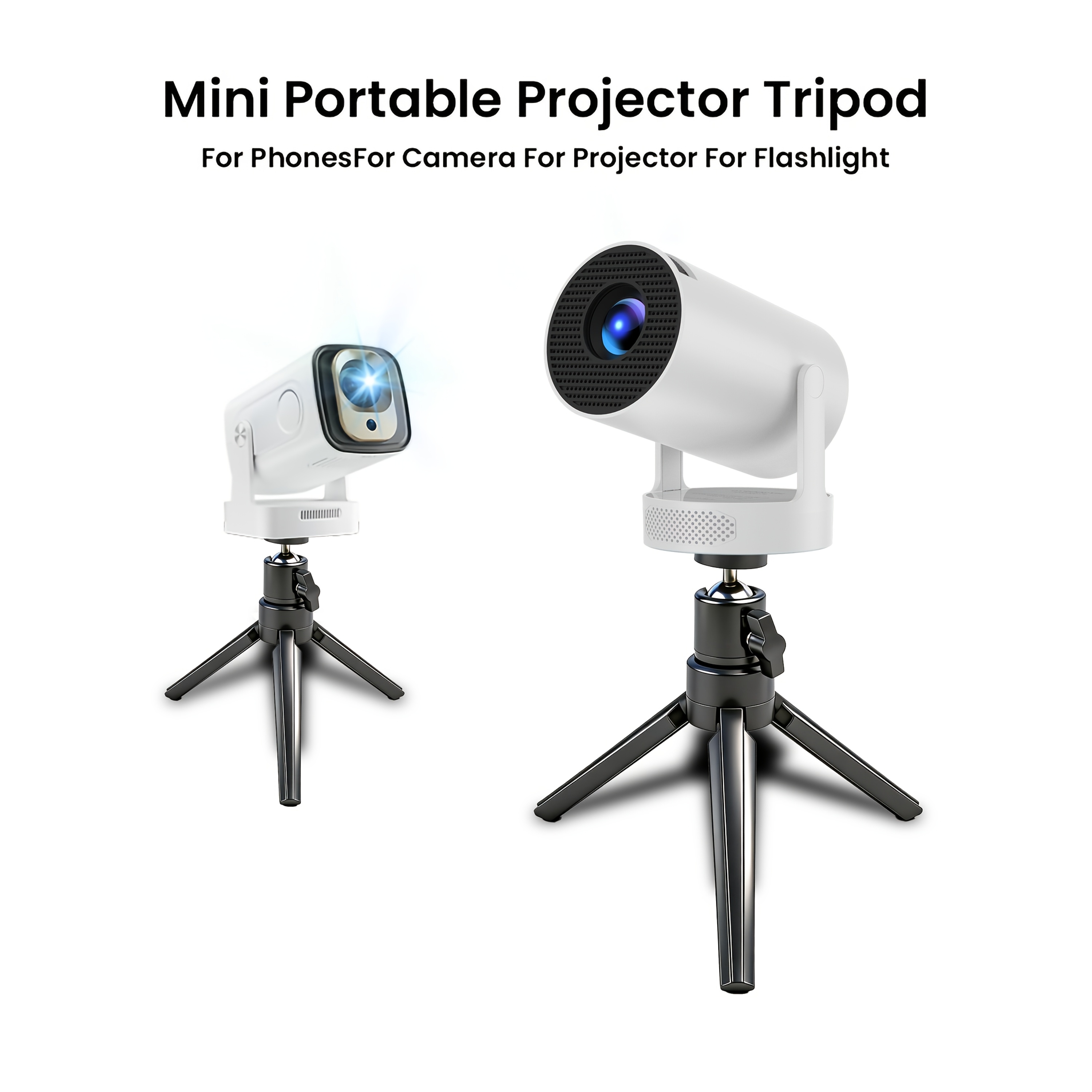 Mini Projector Tripod Stand 360° Rotatable Adjustable Height for HY300 PRO+ HY320 MINI TP360 Universal Portable Alloy 5kg Load