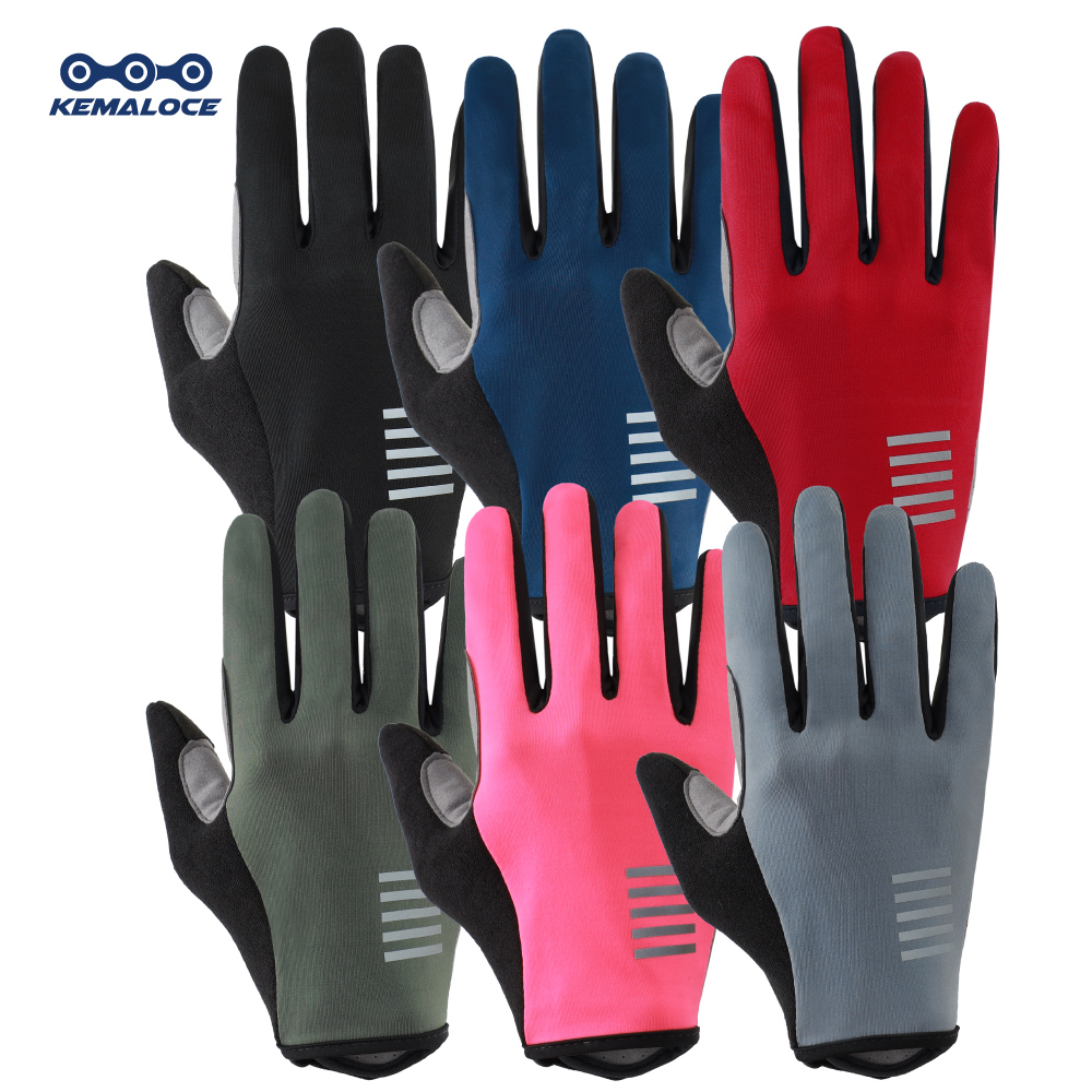 KEMALOCE Cycling Gloves Full Finger Men&Woman Road Bike Gel Summer Bicycle Mittens Non-Slip Black&Blue&Pink S-2XL MTB Bike Glove