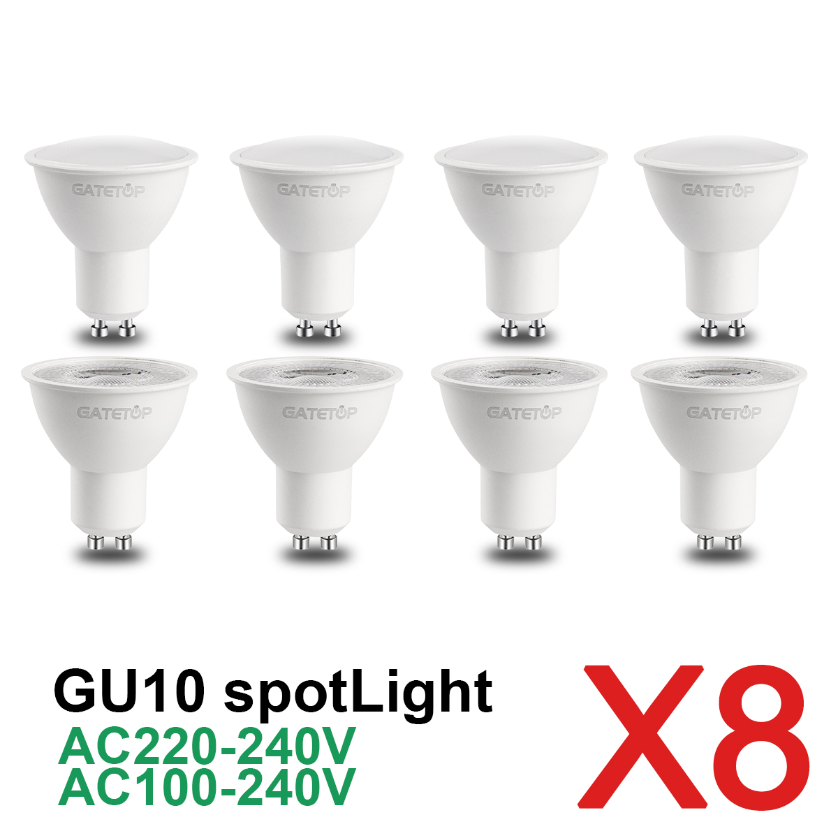 8PCS/Lot LED Light Bulb Spot GU10 Lamp 220V 110V 3W 5W 6W 7W 8W 9W 120 38 Degree Beam Angle LED Light for Home Decoration Bulbs
