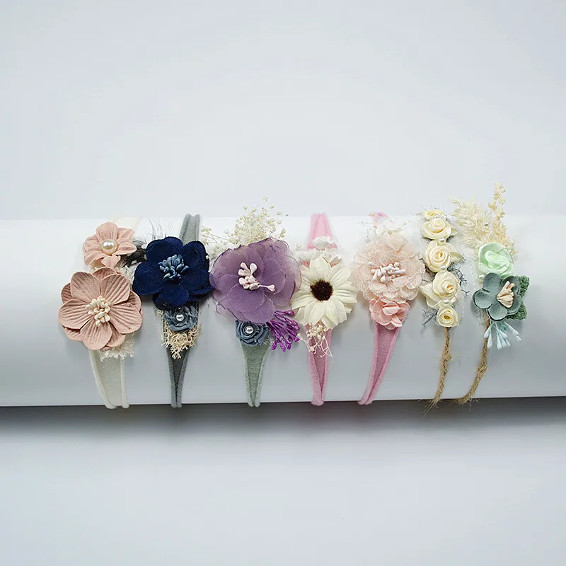 Kids Toddler Newborn Headband Baby Girl Hearband Hair Accessories Flower Girl Headwear Newborn Photography Props