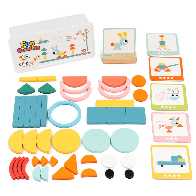 DIY Children's Colorful Wooden Toys Creative Tangram Geometric Jigsaw Puzzle Board Set Educational Toys For Children Kids