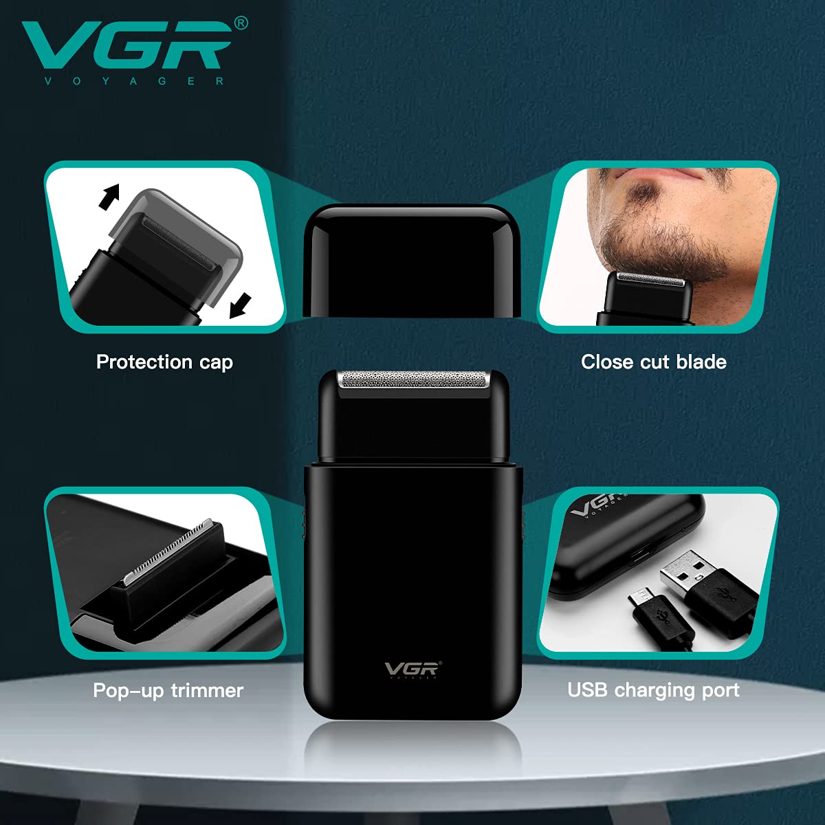 VGR V390 Professional Electric Ultra Thin shaver