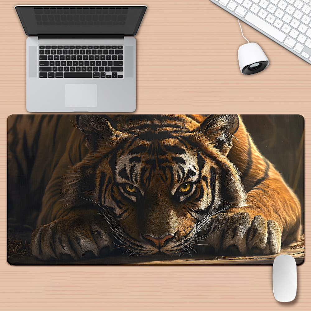 1pc Tiger Patterns HD Printed Pad for Desk, Multi Functional XXL Mousepad, Keyboard Gaming Mouse Mats, Office Computer PC