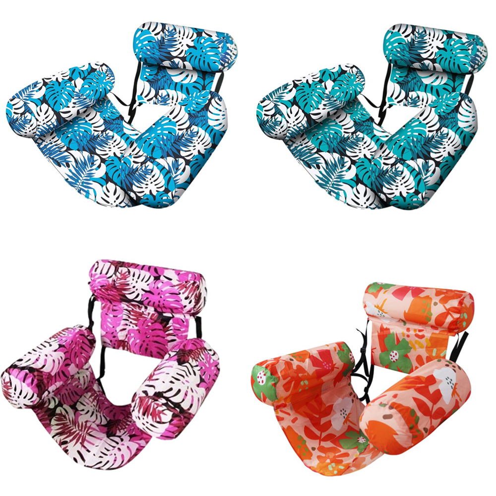 Inflatable Pool Hammock Chair, Floating Water Lounge Bed, Foldable Swimming Pool Recliner, Water Floats for Adults Water Fun