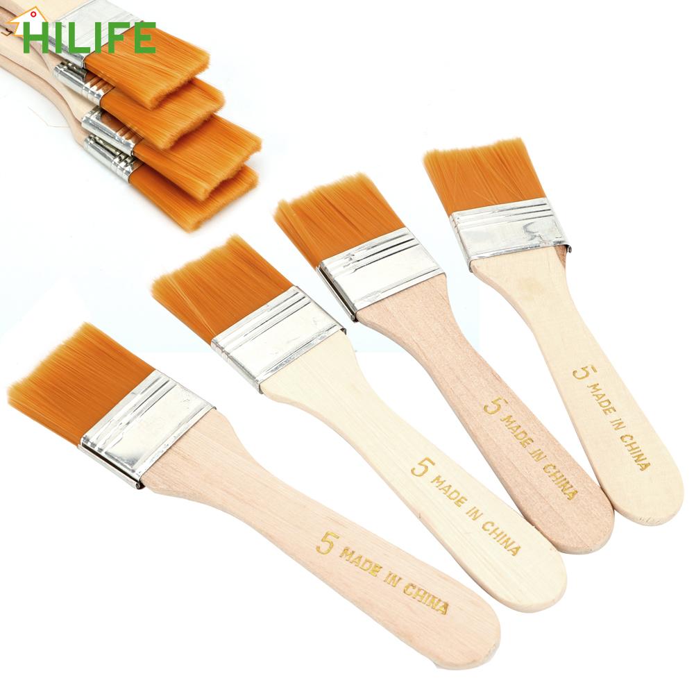 Wood Handles Watercolor Paint Drawing Nylon Oil Paint Brush 4Pcs/Set Hair Painting Brush Acrylic Paints
