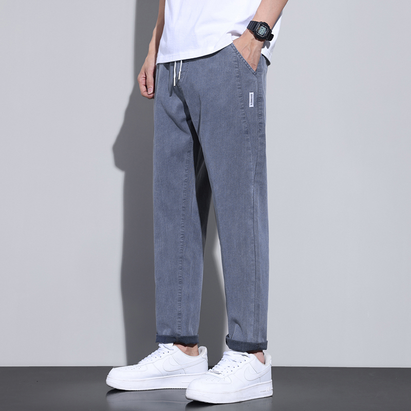 Men's Loose Straight Elastic Waist Jeans 2026 New Spring Summer Trendy Stretch Long Pants Casual Versatile Jeans Male