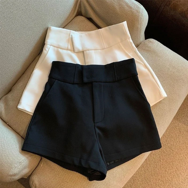 2026 Women Summer Black Shorts Women Harajuku Elegance High Waisted Shorts A Line Slim Casual Hot Girl Straight Pants