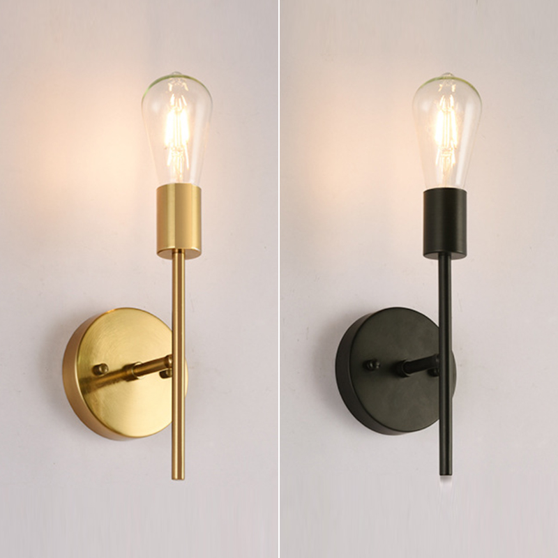 E27 4W Simple Creative Double Head Modern Personality American Aisle Bedroom Bedside Led Bathroom Industrial Style Wall Lamp