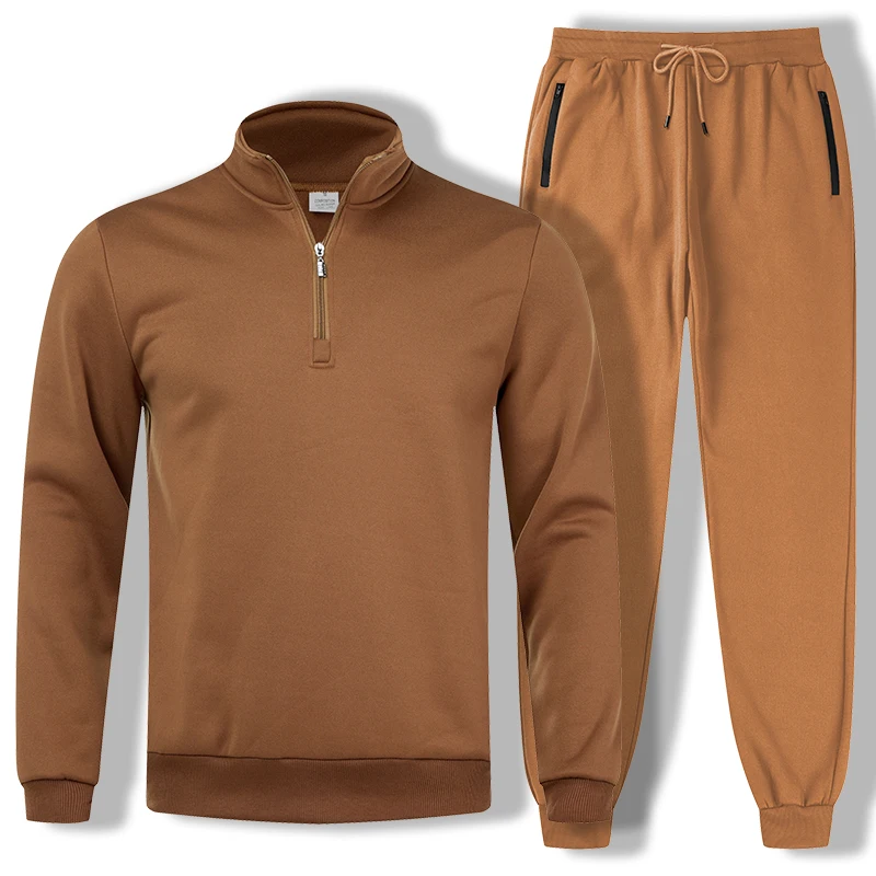 Men's Quarter Zip Two Piece Athletic Tracksuits Great for Casual Jogging Running and Sporting Occasions