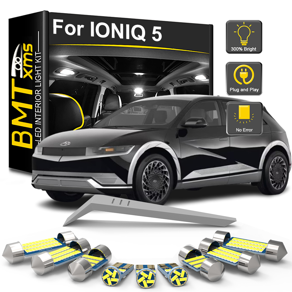 BMTxms 4Pcs Canbus For Hyundai IONIQ 5 2022 2023 Vehicle Car Light Bulb Kit Vanity Mirror Lighting Trunk LED Interior Lamp