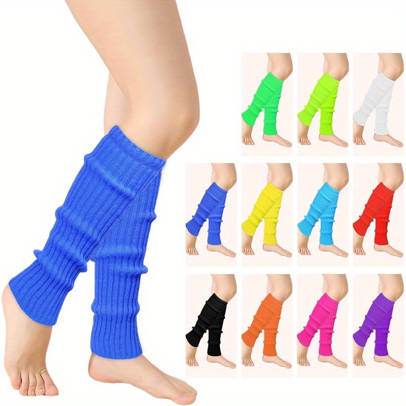 1 Pairs Buauty 80s 90s Leg Warmers for Women, Neon Ribbed Leg Socks, Stylish Accessories for Inspired Outfits for,