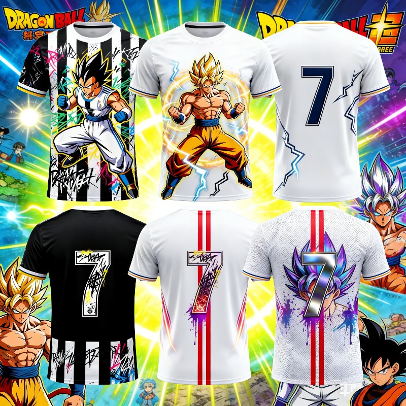 2026 New Japanese Anime Dragon Ball Z Majin Buu Specially Made Football Jersey T-Shirt Men's Sweatshirt Kids Cartoon Tops