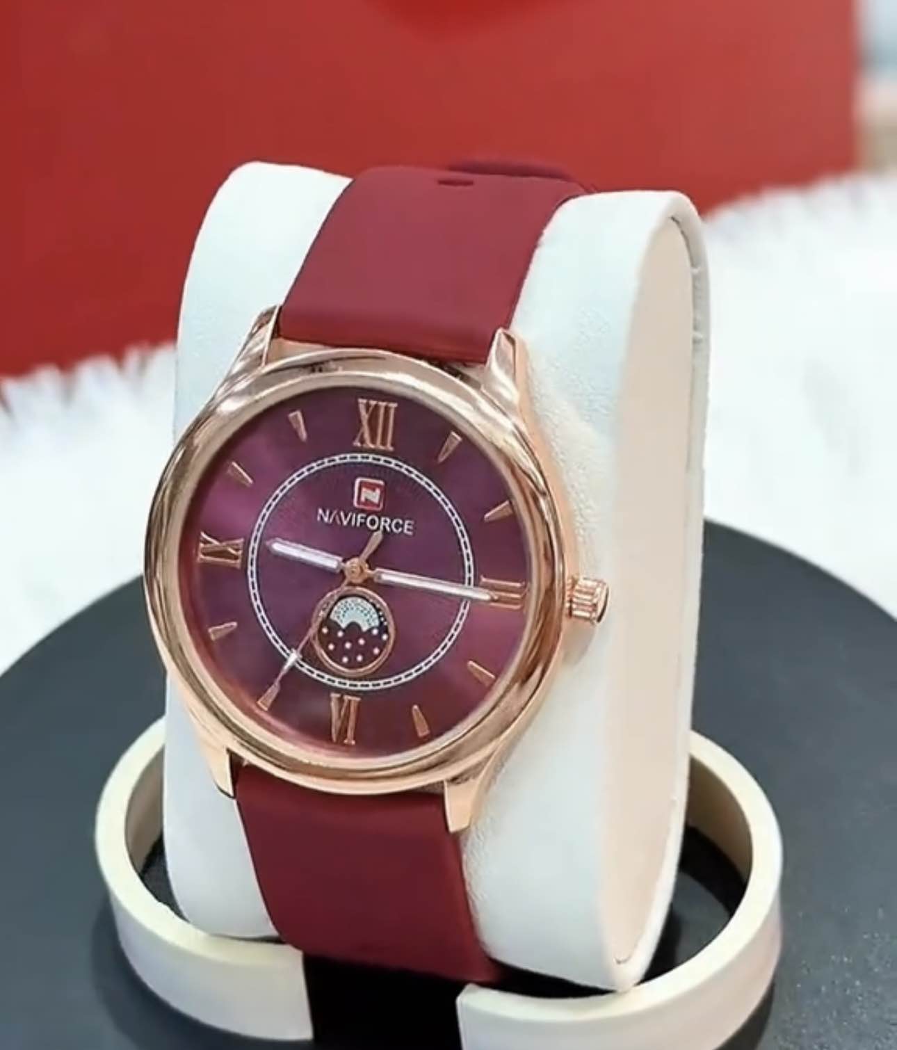 Premium Luxury Moon Phase Watch for Women - Waterproof Quartz Movement Elegant Wristwatch