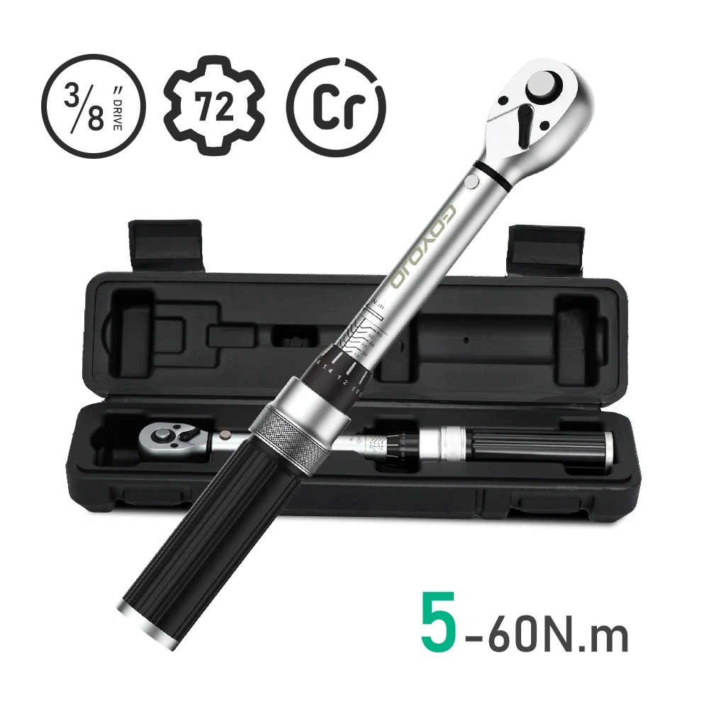 New 3/8" 5-60N.m Torque Wrench Square Unit Torque Wrench 1/4" Pro Torque Wrench 5-25N.m Professional Bicycle Auto Repair Tool
