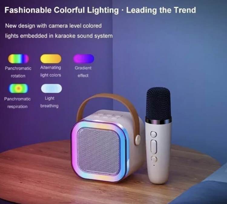 Portable Karaoke Machine Bluetooth 5.3 PA Speaker System 2 Wireless Microphones Home Family Singing Gifts for Children