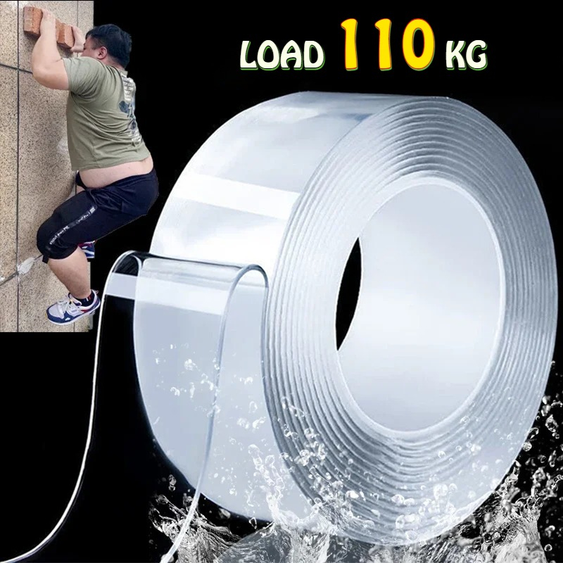 1M/3M/5M Nano Double Sided Tape Duty Transparent Adhesive Strips Non-slip Waterproof Transparent Tape For Bathroom Kitchen