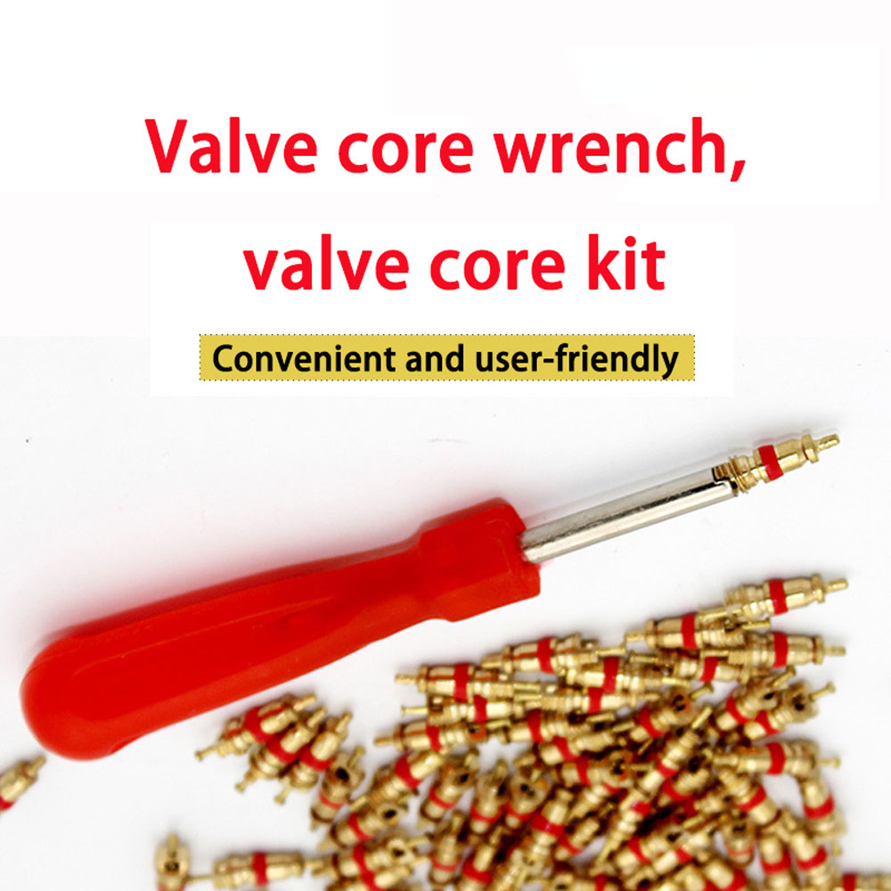 New car valve core disassembly tool, tire repair wrench with 10 valve cores, bicycle, motorcycle, truck tire disassembly tool