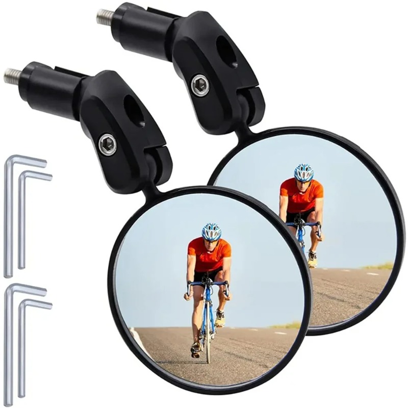 1/2PCS Universal Bicycle Rearview Mirror Adjustable Rotate Wide-Angle Handlebar Mount for MTB Road Bike Cycling Accessory