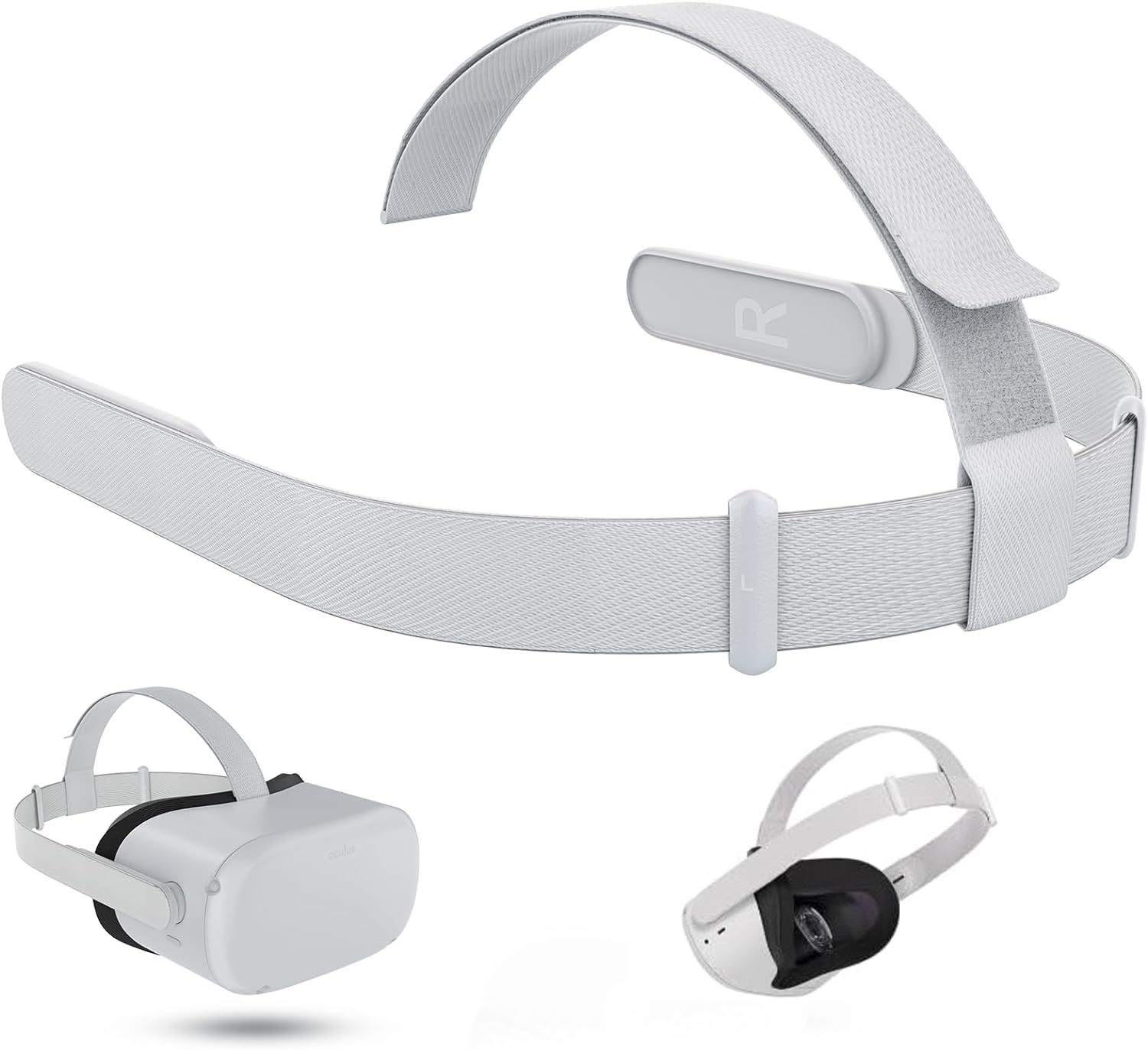 Replacement Original Head Strap Oculus VR Headset with 6PCS Controller Thumb Grip Caps for Meta Quest 2 Accessories