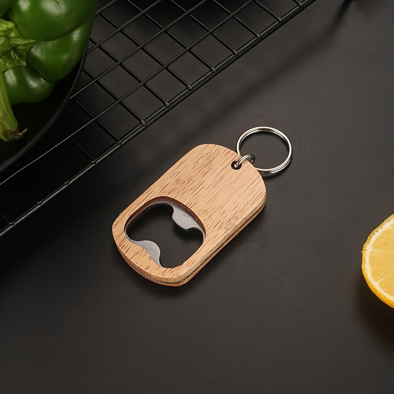 Wooden Handle Portable Bottle Opener with Key Chain Portable Compact Bottle Opener, Wooden Handle Bottle Opener