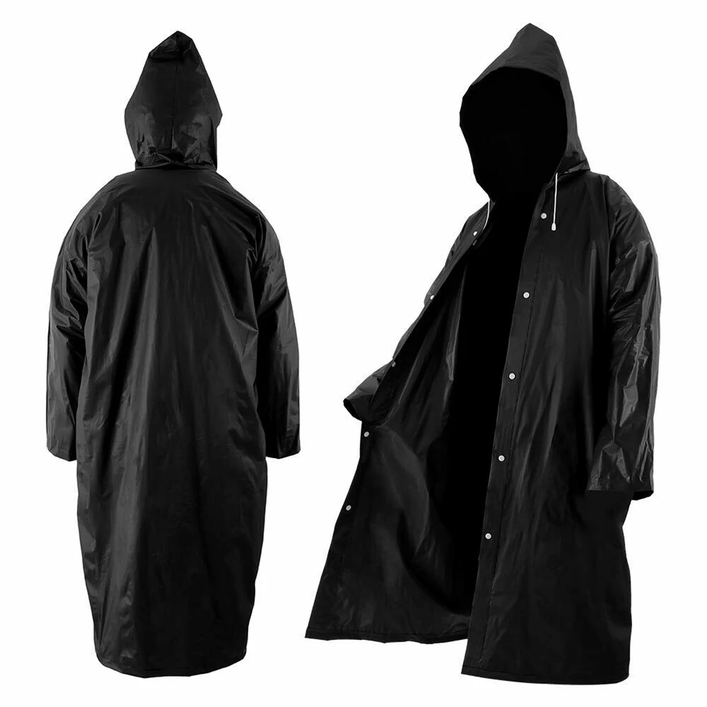 1PCS High Quality EVA Unisex Raincoat Thickened Waterproof Women Men Black Camping Waterproof Rainwear Suit