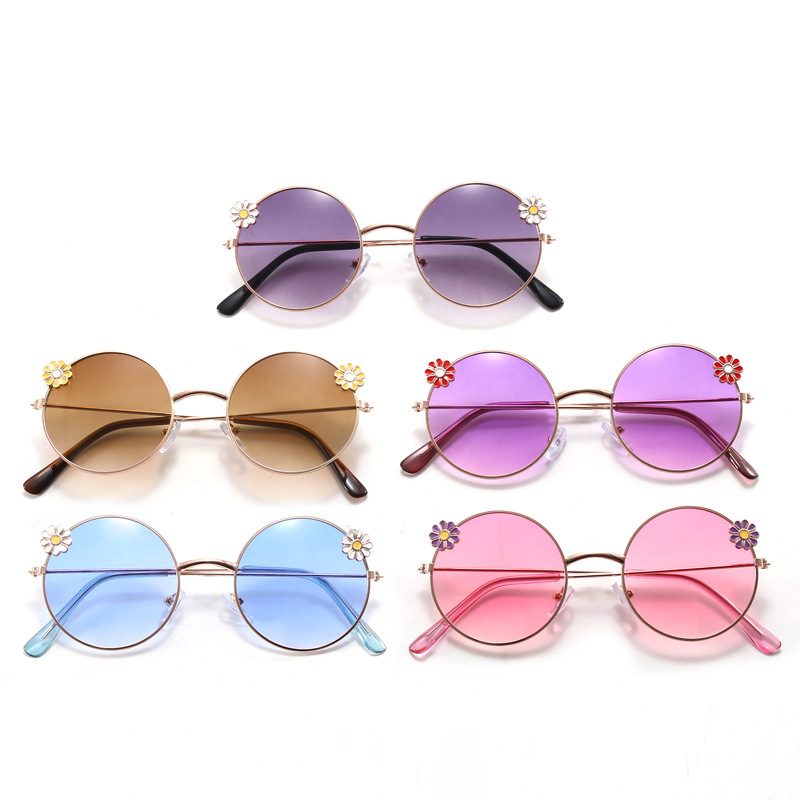 2023 New Metal Cute Little Daisy Children's Anti-UV Glasses Sunglasses