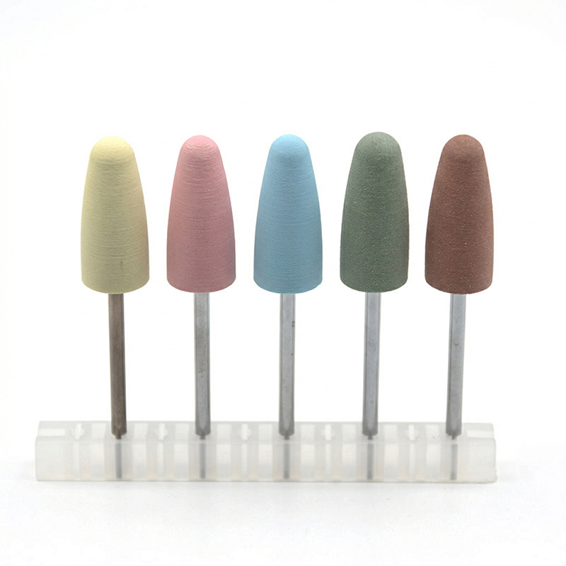 5Pcs/Set Silicone Nail Drill Bits Milling Cutter for Manicure Pedicure Polishing Grinding Head Nail File Buffer Tools