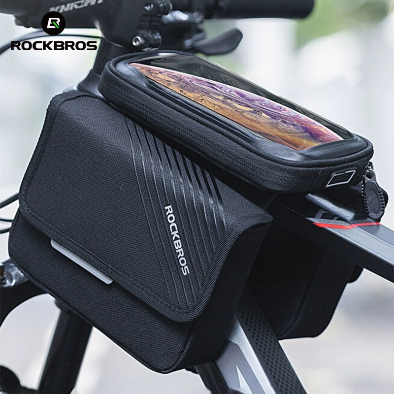 ROCKBROS Bike Front Tube Bag Storage Roll Bag Waterproof Bicycle Handlebar Basket Pack Portable Large Capacity Cycling