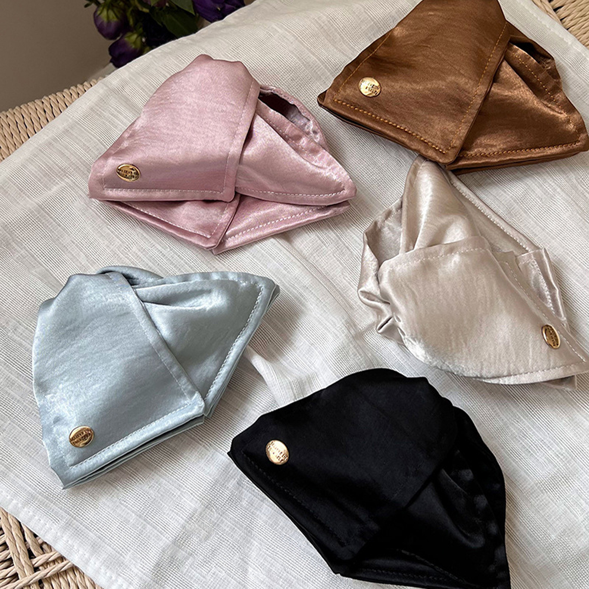1pc gilt satin shell golden label grab clip solid color fabric large shark clip premium sense commuter hair clip