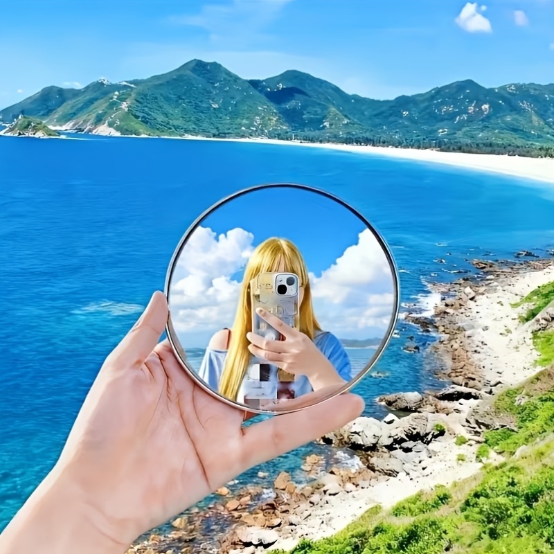 Travel Photography Small Round Mirror, Convex Mirror, Wide-angle Shooting Essential, Selfie Portable Accessory, Makeup Mirror