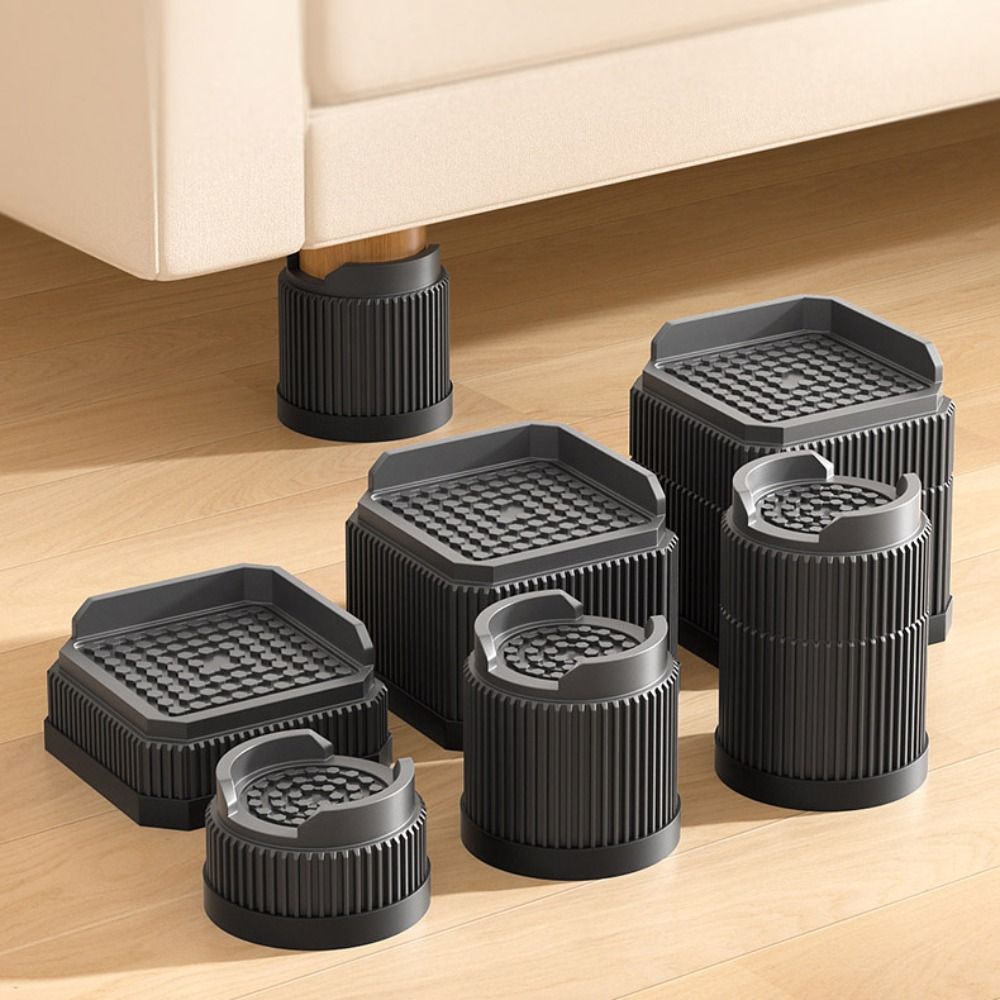 Professional Heavy-Duty Furniture Foot Pad Non-slip Round Bed Lifter Adjustable Square Bed Lifts Risers Desk Sofa Chair Legs
