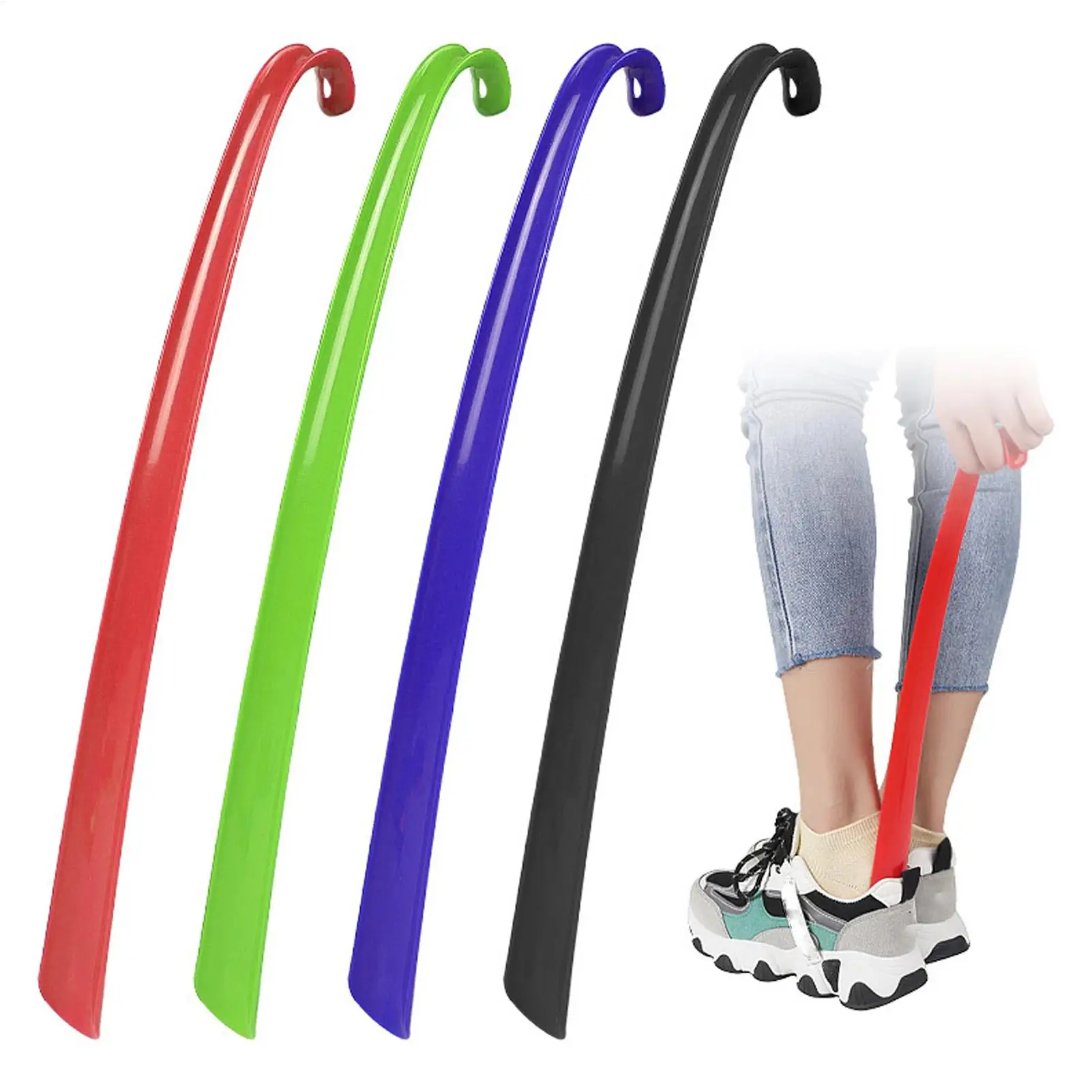 Plastic Extra Long Shoehorn Hotel Household Shoe Wearer Shoes Lifter Lazy Does Not Bend Shoe Draw Helper Shoe Horn