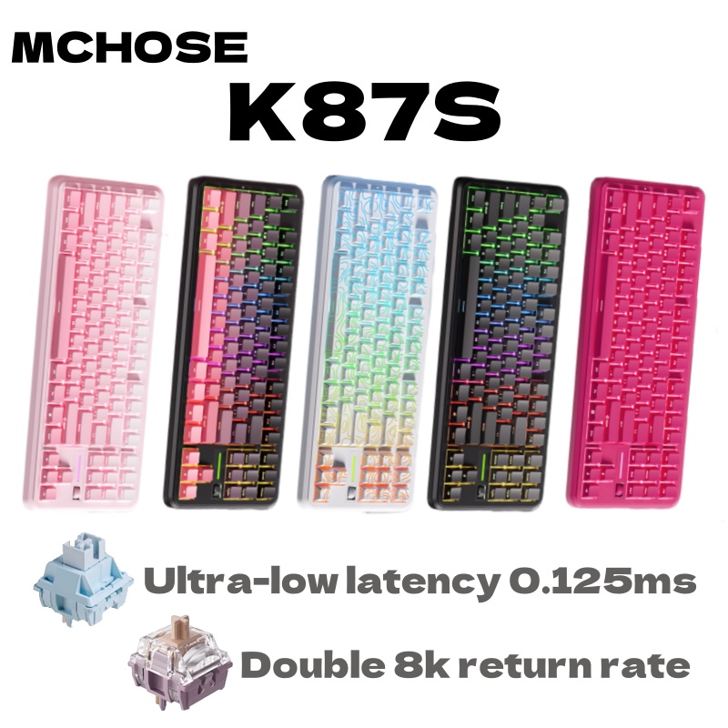 MCHOSE K87S Keyboard Three Model Mechanical Magnetic Knob Control Gaming Hot Swappable Custom Keyboard For Laptop PC