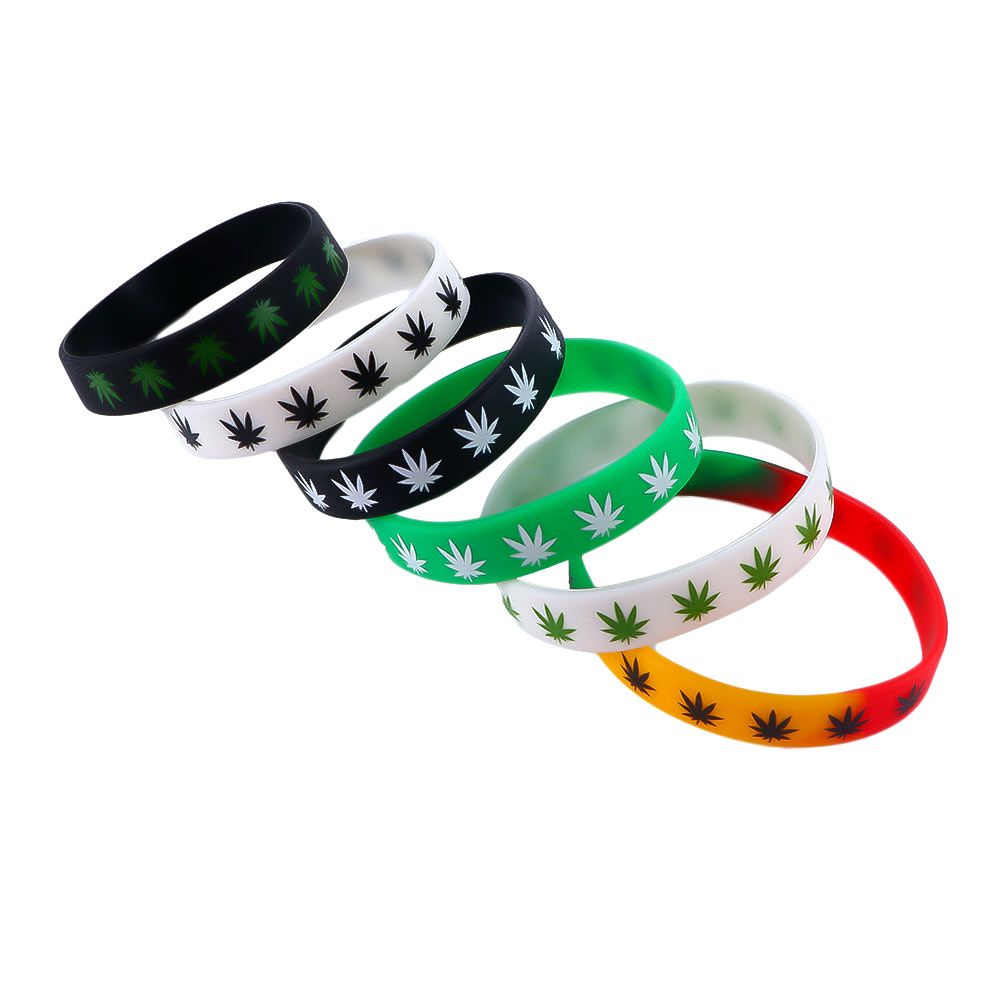 Punk Minimalism Maple Leaves Creative Sports Wristband Waterproof Wristband Bangle Maple Leaf Bracelet Silicone Bracelet