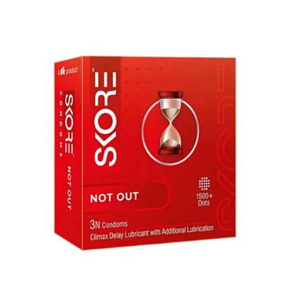 Skore Not~Out Climax Control Delay 3 Unit Dotted Condom For Men !! Additional Lubrication !! Dreamworldonlinestore