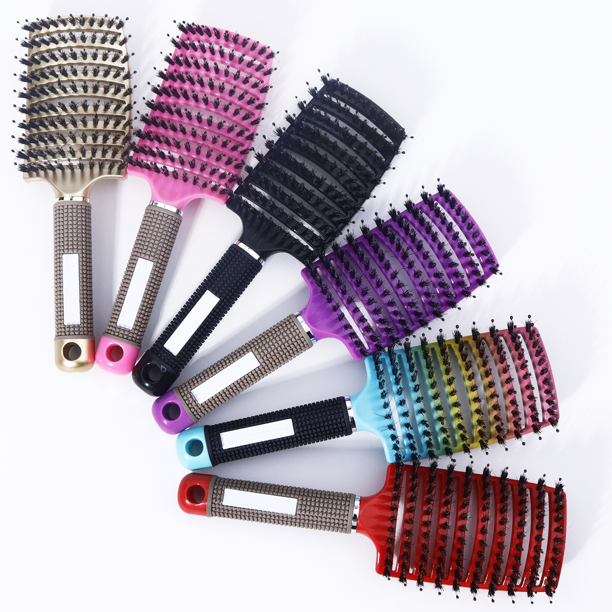 1pc Mane Big Bend Comb - Multiple Colors,Curved Ventilation Big Bend Comb with Anti slip Handle,Special for real hair