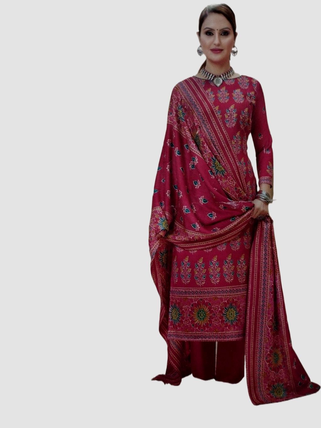 Pashmina Unstiched 3 Piece Suit To Warm In Cold Season