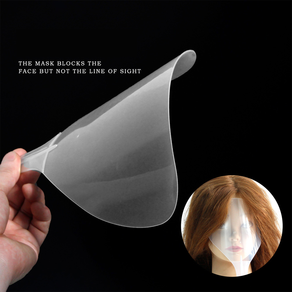Hairdresser Plastic Face Spray Shield Haircutting Mask Protect Eyes Shield with Handle Hair Spray Mask for Home Barber Salon