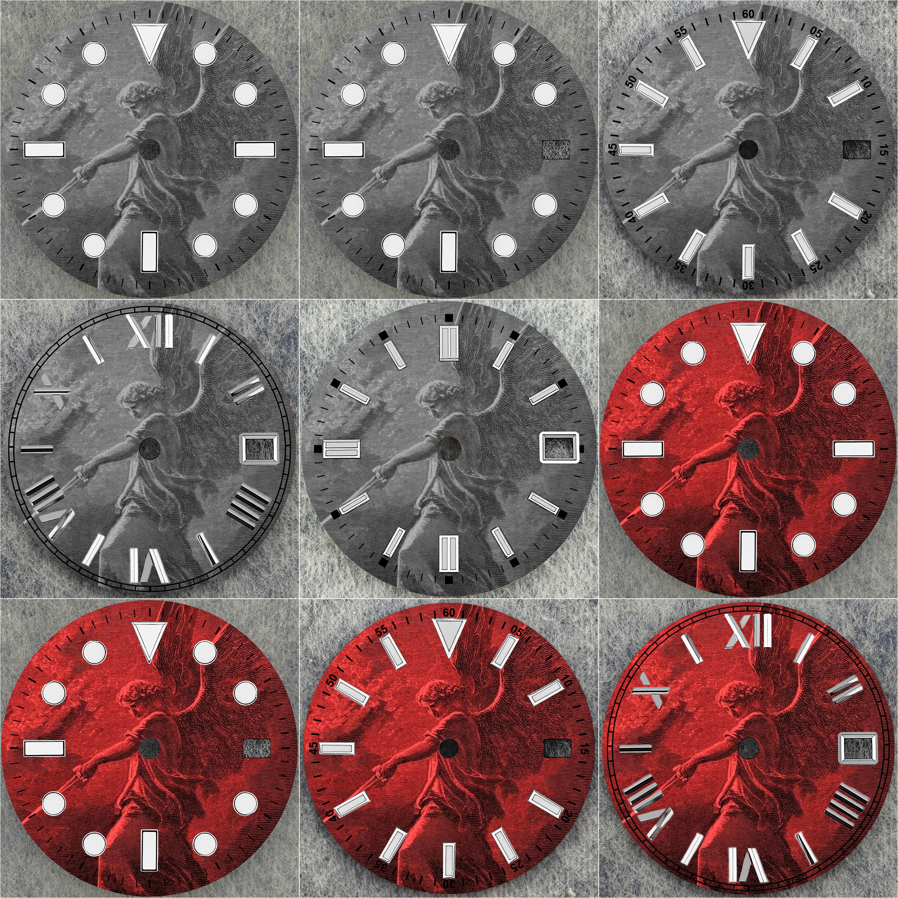 28.5mm NH35 Dial Retro Angel Painting Design High-Quality Replacement Part for Watches with NH35/NH38 Movement