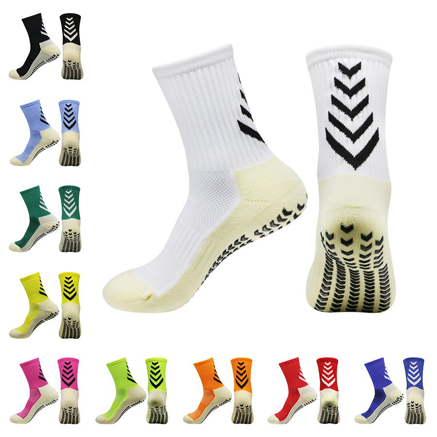 1 Pairs New Men Women Soft Breathable Anti-slip Football Socks Running Soccer Basketball Cycling Sports Grip Socks