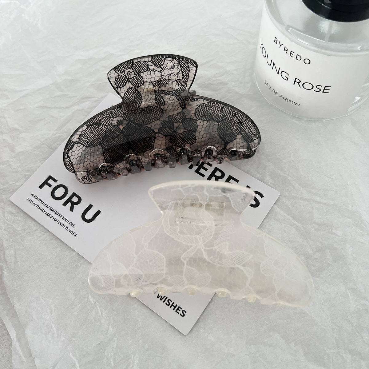 1pc New Style Elegant Ins Style Hair Clip with Acetate Lace Pattern for Back of Head; Korean Style Claw Clip for Updo