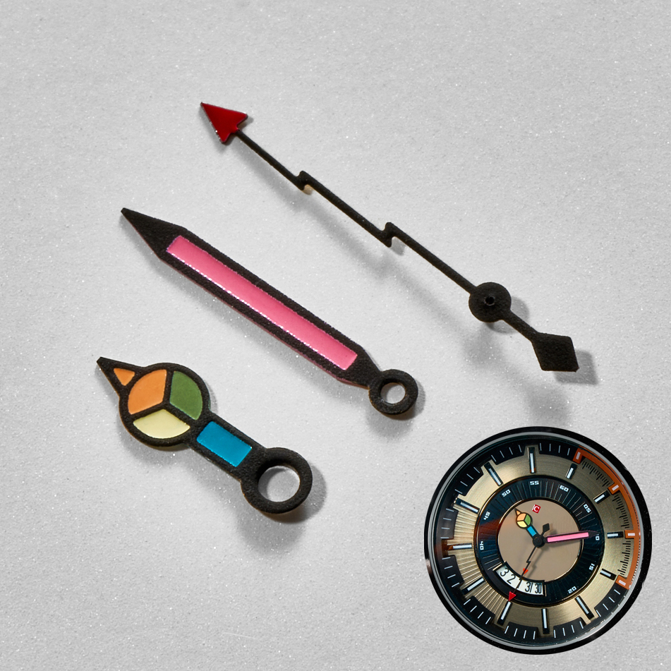 NH35 Hands Watch Accessories with Three Colored Hollow Out Hands and No Luminous Hands Suitable for NH35/NH36/4R/7S Movement