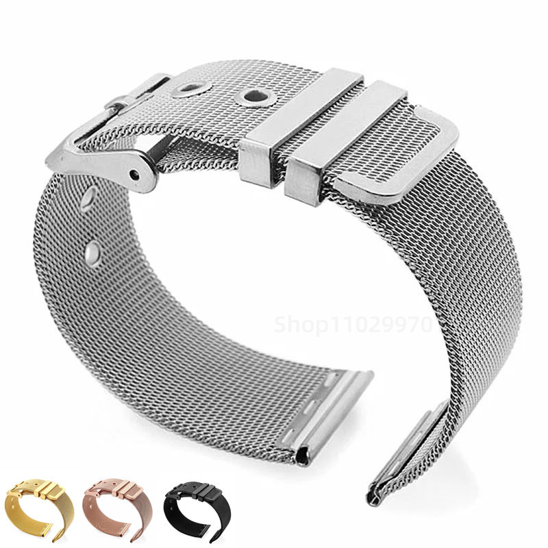 0.4mm Mesh Milanese Watch Band 18mm 20mm 22mm 24mm Stainless Steel Strap Pin Buckle Watchband for for DW Metal Bracelet