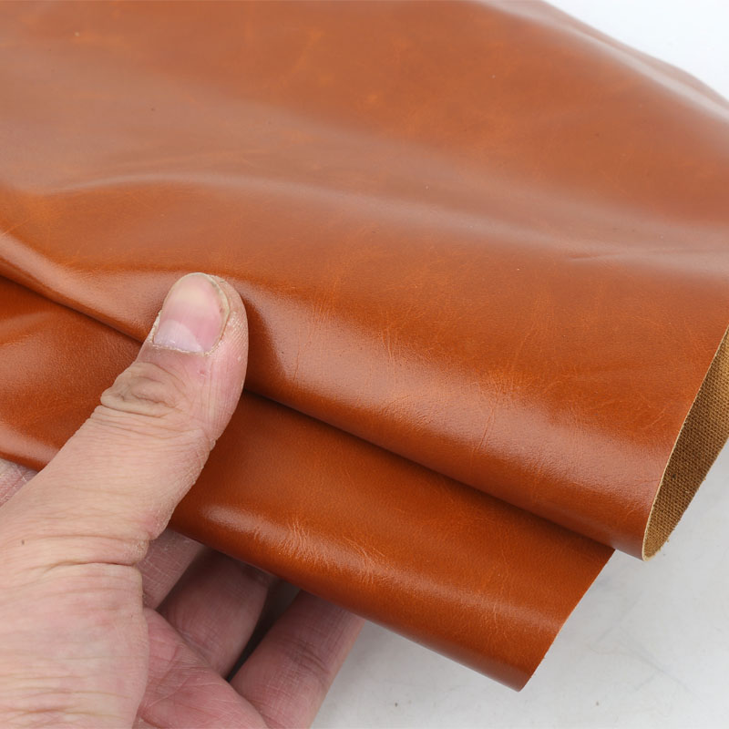 Yellow-brown 1.0mm thickness ultra-thin waxed leather top grain genuine leather material for sofa, bed head, seat, clothing repa