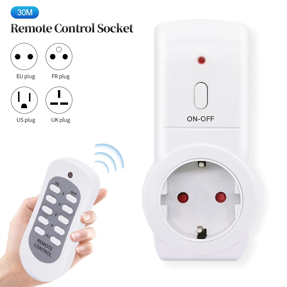 Wireless Remote Control Smart Timer Socket Swtich 220V EU UK FR US Plug Wall 433mhz Programmable Electrical Outlet Switch