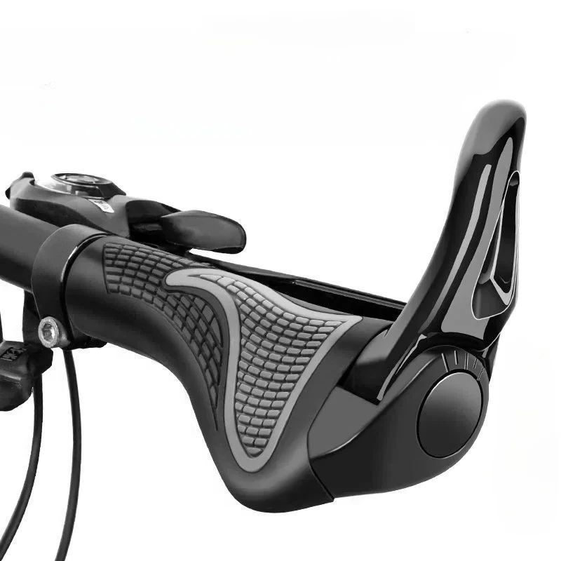 ‌Mountain Bike Handlebar Grips Shock Absorbing Dust Proof Bilateral Locking Rubber Horn Sub Bike Grip Pair